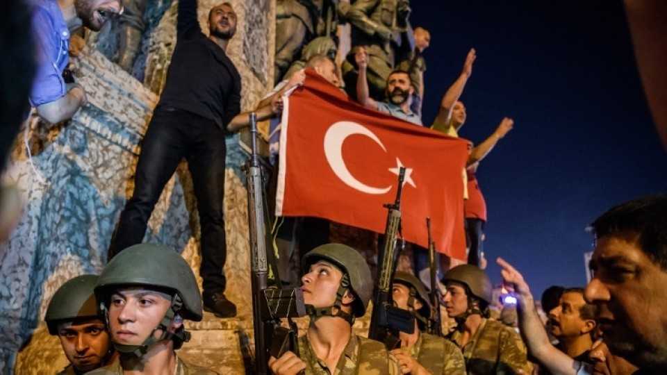Citizens confront soldiers in Turkey's biggest city Istanbul during the July 15, 2016 coup attempt.