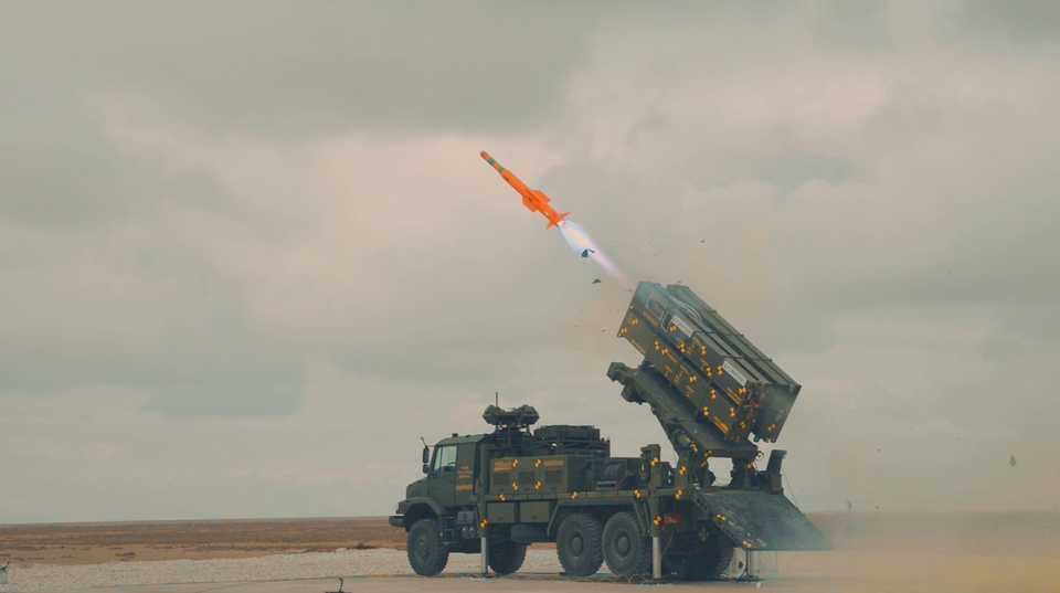 The picture shows low altitude air defence missile system HISAR-A.