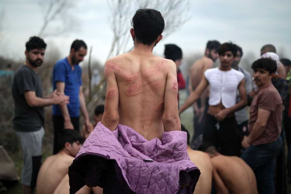 Refugees trying to reach Europe from Edirne-Kastimines border tell us Greek security forces beat them up and stripped them off their cellphones, money and even their clothes before pushing them back to no man’s land in the cold half naked