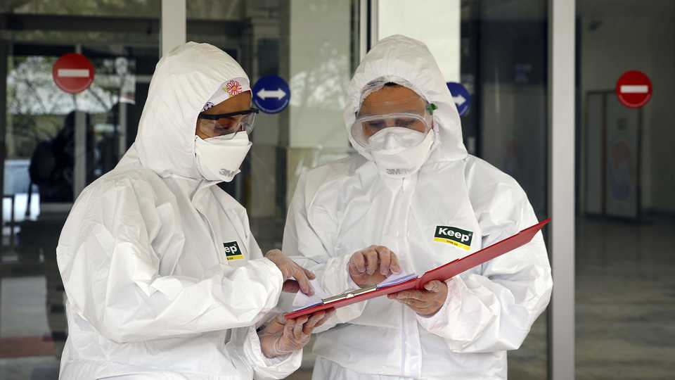 Field personnels of filiation team are seen as they work to reach people, who have contacted in coronavirus (Covid-19) patients, upon information from call center in Ankara, Turkey on April 15, 2020.