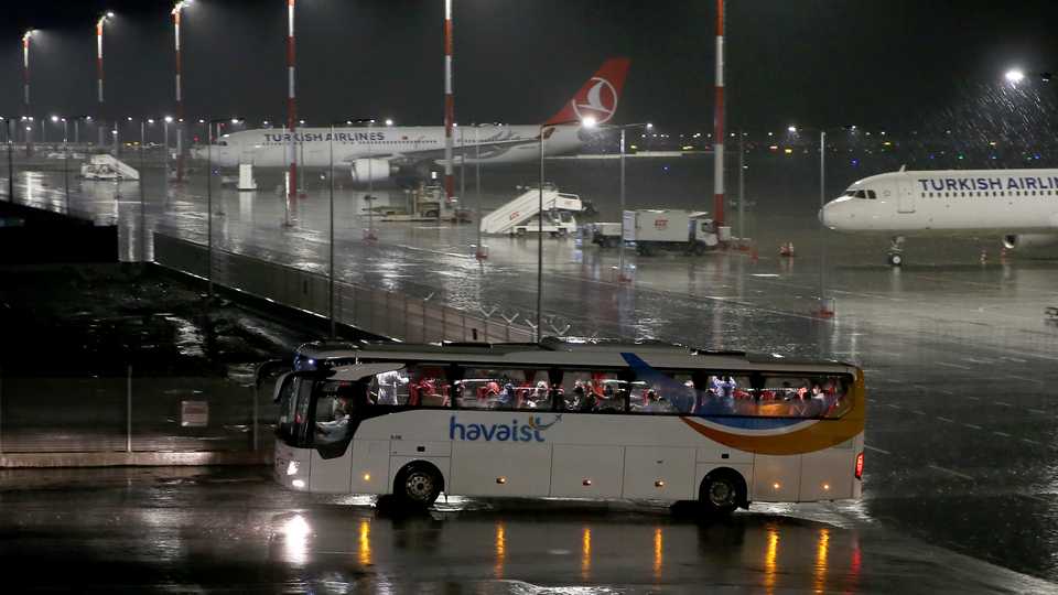 Turkish expats from Brazil and Argentina were flown back to Istanbul, where they underwent checks and were bussed to Tekirdag to be quarantined.