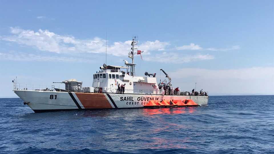 Turkish coast guards rescued 34 refugees from Afghanistan, 18 Congo, 12 Africa, 6 Guinea and 2 Pakistani nationals, including women and children.