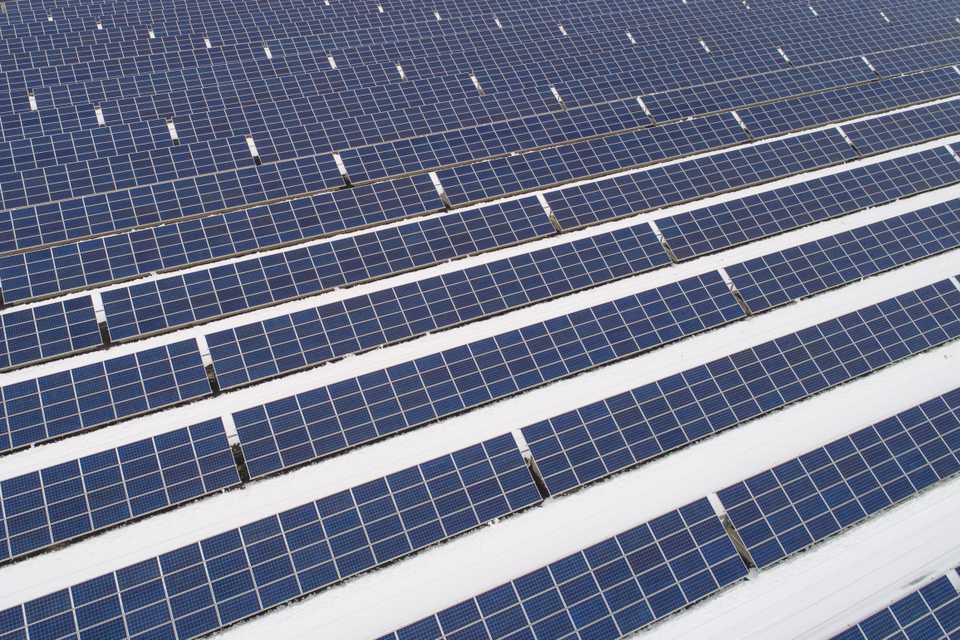 A drone photo shows the view of solar power panel on January 02, 2019 in Kayseri, Turkey. Turkish Solar Energy Industry Association, GENSED Secretary General Hakan Erkan stated that; the investments for solar power plants in Turkey, reached to the level of $5 billion.