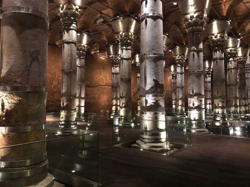 The Serefiye Cistern is made up of 32 marble columns.