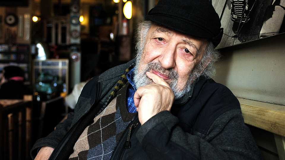 Ara Guler at the cafe he owned, Ara Cafe, in Beyoglu, Istanbul, 2012.