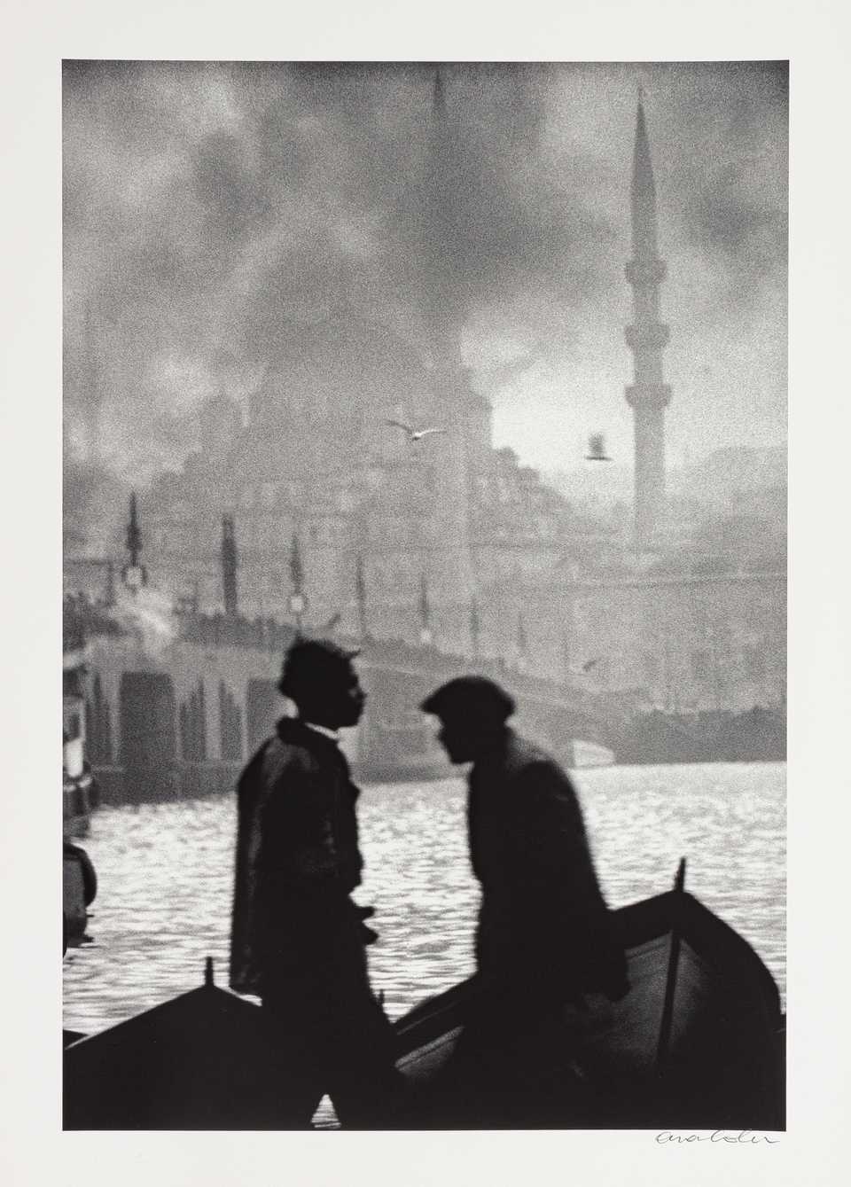 “The boatmen of Halic, the old Galata Bridge and the New Mosque,” 1956.