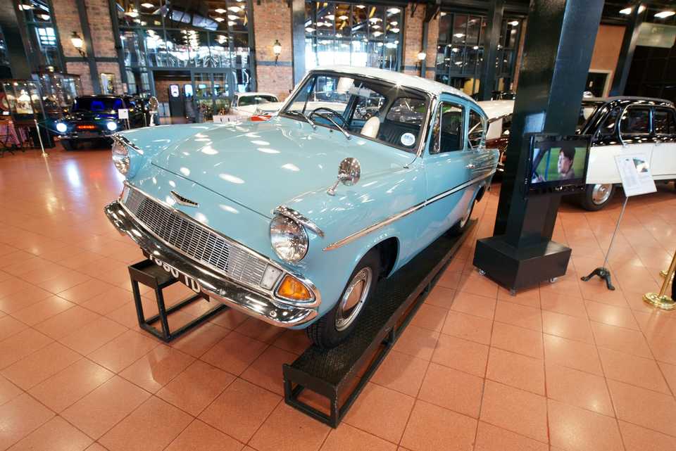 A copy of a 1966 Ford Anglia, known as the flying car in “Harry Potter and the Chamber of Secrets”, is on display at the museum.