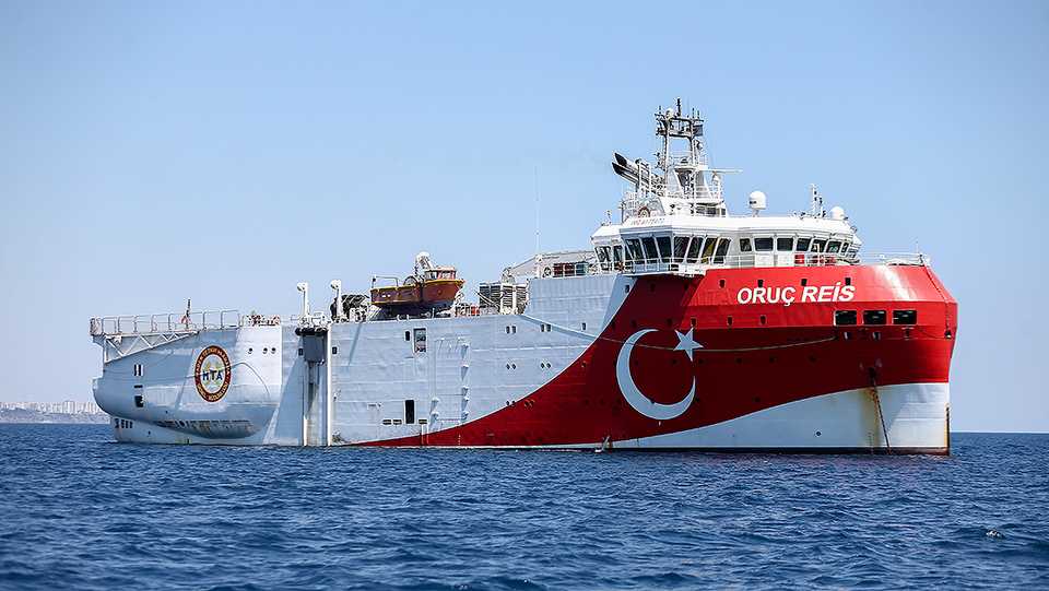 Turkish exploration vessel Oruc Reis is photographed in Eastern Mediterranean on July 23, 2020.