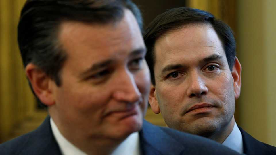 US Senator Ted Cruz (L) and Senator Marco Rubio (R), both targets of the most recent wave of Chinese sanctions.