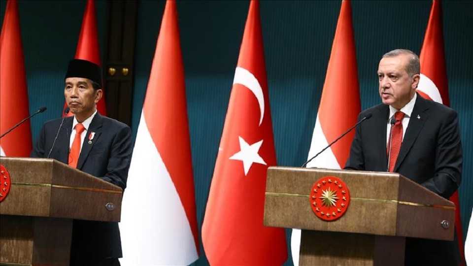 Turkish President Recep Tayyip Erdogan and Indonesian President Joko Widodo in a news conference in Turkish capital Ankara.