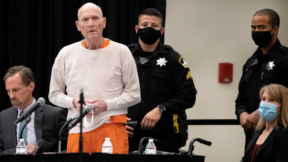 Joseph James DeAngelo, known as the Golden State Killer, attends his sentencing hearing held at CSU Sacramento in Sacramento, California, US on August 21, 2020.