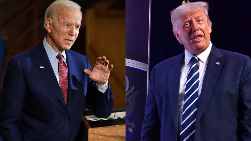 US presidential candidates Joe Biden (D) and Donald Trump (R) will face-off in the US elections in November 2020.