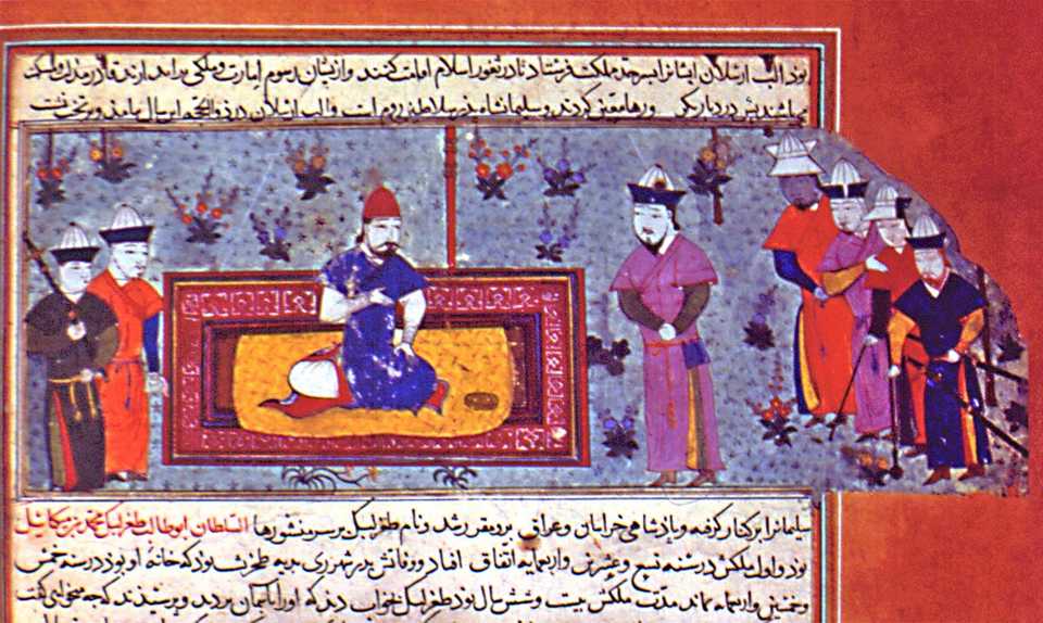 A miniature depicting Alp Arslan, located in Topkapı Palace Museum.