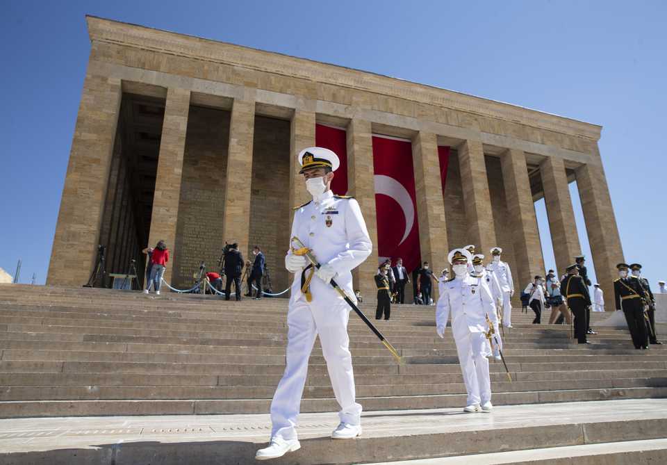 A ceremony is held at Anitkabir, mausoleum of Turkish Republic founder Mustafa Kemal Ataturk, to mark the 98th Anniversary of Turkey’s Victory Day, in Ankara, Turkey on August 30, 2020.