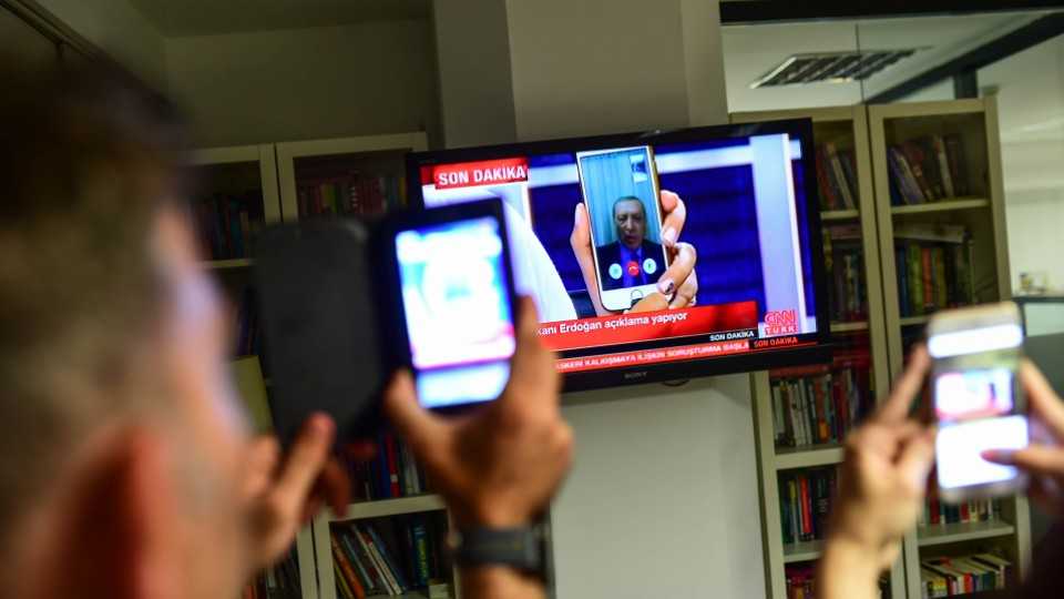 Erdogan spoke through videophone app FaceTime to call on Turks to take to the streets to resist the attempted coup that began on the night of July 15.