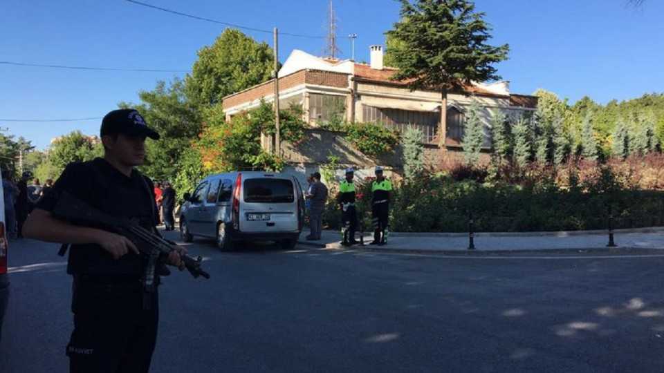 Turkish police sealed off the area around the house in the Meram district of Konya, in central Turkey on July 12, 2017