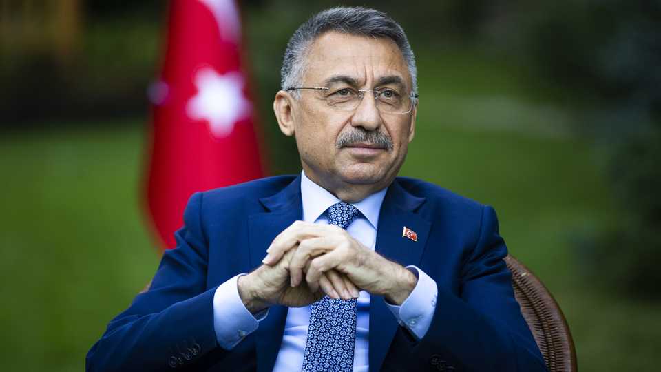 Turkish Vice President Fuat Oktay speaks during an exclusive interview with Anadolu Agency in Ankara, Turkey on August 28, 2020.
