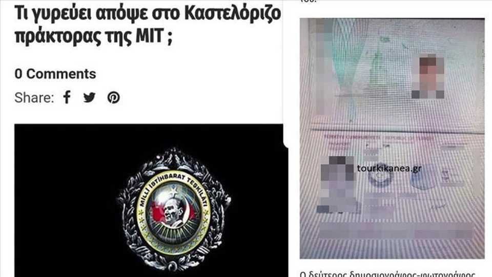 A Greek website published a photo of AA employee Tevfik Durul's passport identity page. September 3, 2020.
