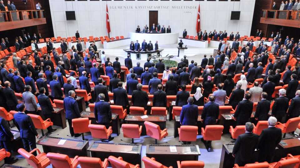  The Turkish parliament convened for an extraordinary session following the failed coup attempt on July 16, 2016 in Ankara, Turkey. 
