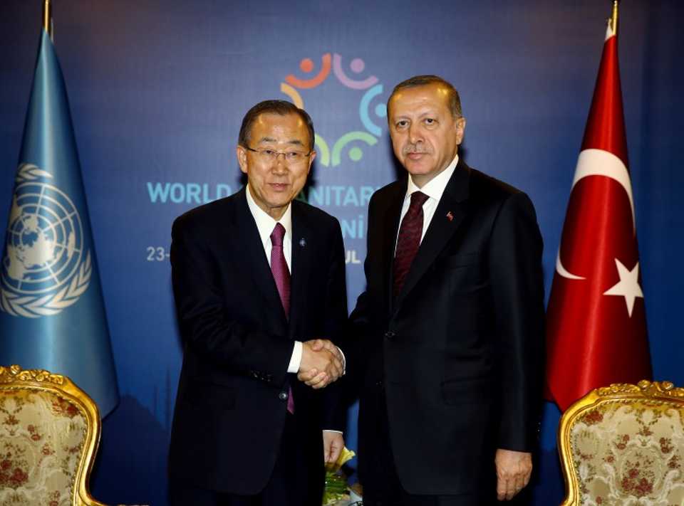 The then UN Secretary-General Ban Ki-moon with President Recep Tayyip Erdoğan few months before the coup attempt at World Humanitarian Summit organized in Istanbul. 