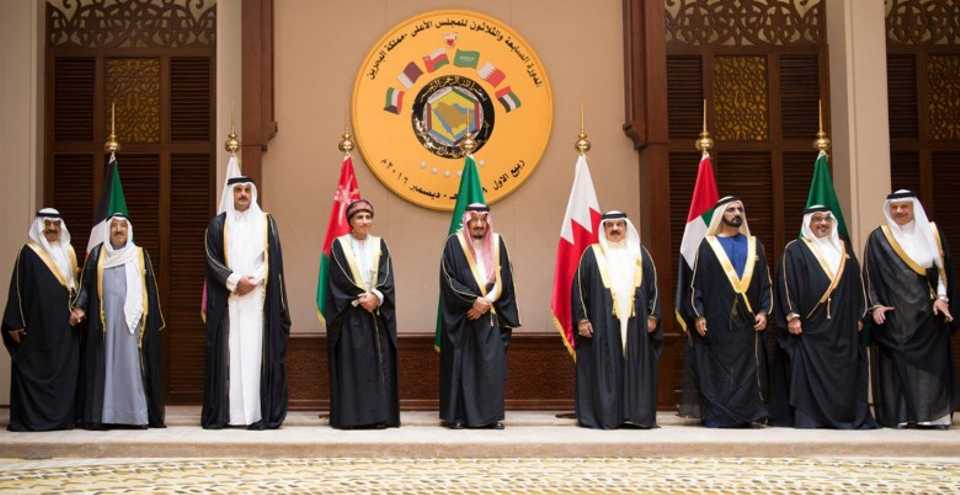The leaders of the Gulf Cooperation Countries countries, including Bahrain, Kuwait, Oman, Qatar, Saudi Arabia and the United Arab Emirates, are pictured at a meeting of the council. File Photo 