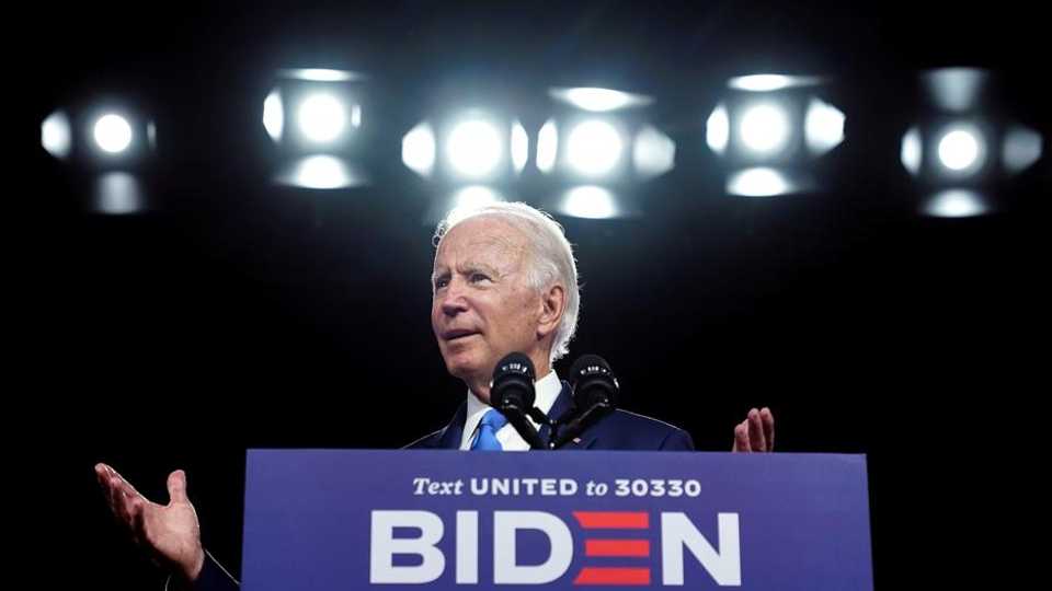 US Democratic presidential candidate Joe Biden speaks about reopening schools amid the coronavirus pandemic, in Wilmington, Delaware, US on September 2, 2020.