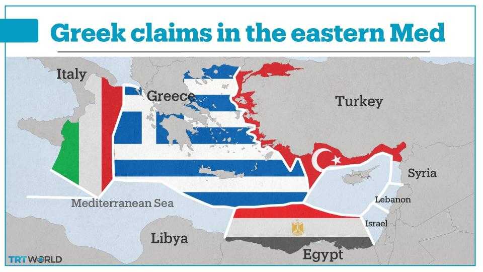 This is how much of an area Greece will take if Turkey did not assert its claim in the eastern Mediterranean.