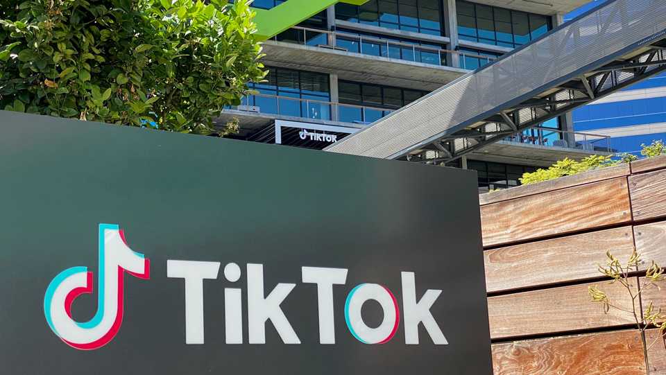 FILE PHOTO: The logo of Chinese video app TikTok is seen on the side of the company's new office space at the C3 campus in Culver City, in the westside of Los Angeles.