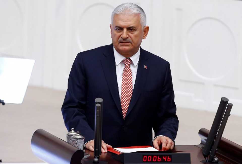 Turkey's Prime Minister Binali Yildirim speaks during a special debate to commemorate the attempted coup on its first anniversary at the Turkish parliament in Ankara, Turkey, July 15, 2017. 