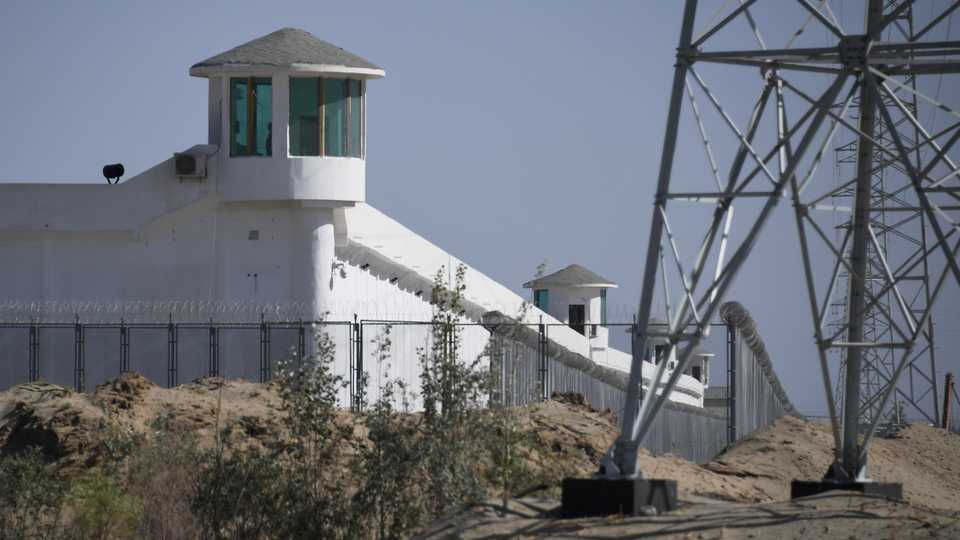 This photo taken on May 31, 2019 shows watchtowers on a high-security facility near what is believed to be a re-education camp where mostly Muslim ethnic minorities are detained on the outskirts of Hotan in China’s northwestern Xinjiang region.