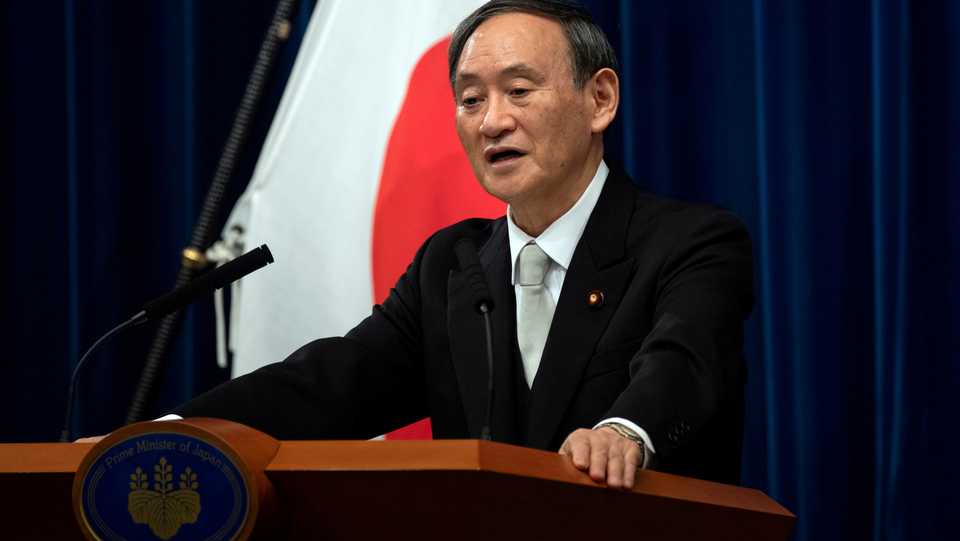 Yoshihide Suga following his confirmation as prime minister of Japan in Tokyo, Japan on September 16, 2020.