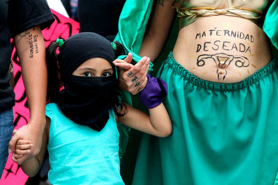 Supporters of the legalisation of abortion take part in a demonstration on International Safe Abortion Day, in Guadalajara, Mexico. September 28, 2020.