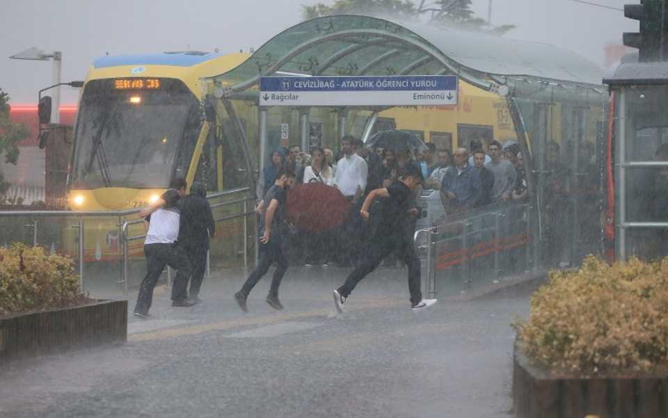 Transportation was disrupted for millions in Istanbul due to heavy rain and flooding on July 18, 2017.