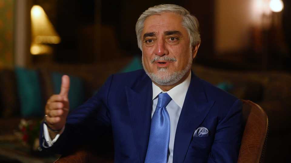 The chairman of the High Council for National Reconciliation of Afghanistan ,Abdullah Abdullah, speaks during an interview with AFP in Islamabad on September 30, 2020.