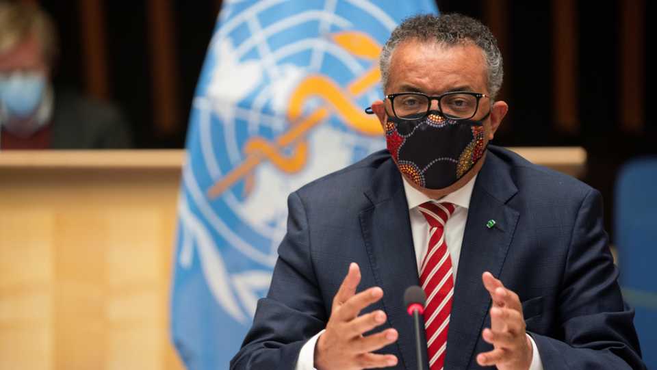Tedros Adhanom Ghebreyesus, director general of the World Health Organization, in Geneva, Switzerland on October 5, 2020.