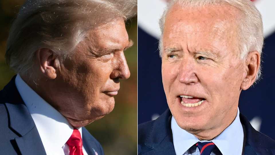 This combination of file photos created on October 15, 2020 shows US President Donald Trump(L) and Democratic Presidential candidate and former Vice President Joe Biden.