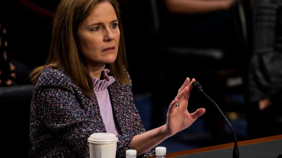 Judge Amy Coney Barrett during the third day of her Senate confirmation hearing to the Supreme Court on Capitol Hill in Washington, DC, US, October 14, 2020.