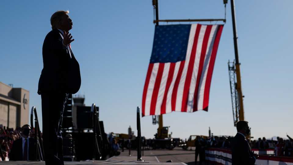 President Donald Trump during a campaign rally at Phoenix Goodyear Airport, Wednesday, October 28, 2020, in Goodyear, Arizona.