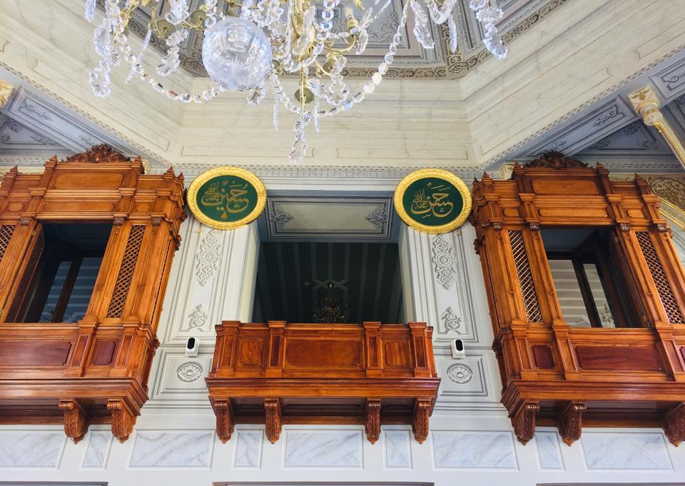 The Ottoman sultan would been seated behind these handcrafted wooden curtains.