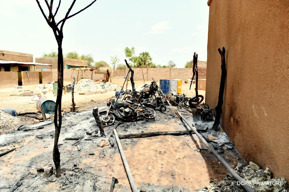 A view shows the damage at the site of an attack in the village of Solhan, in Yagha province bordering Niger, Burkina Faso June 7, 2021.