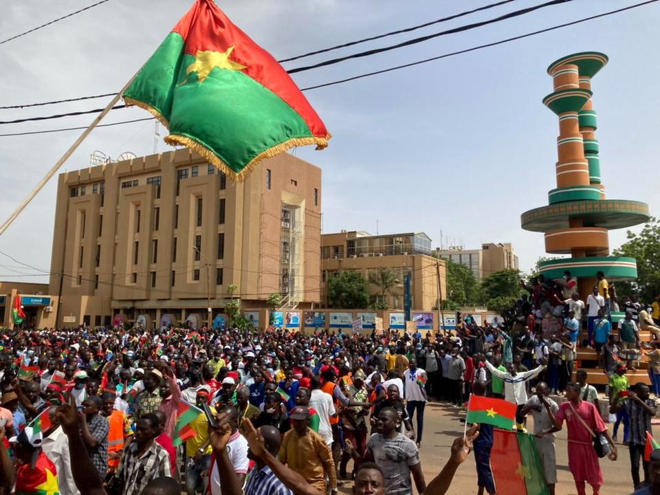 Opposition parties supporters attend a protest to denounce the government's handling of the security situation following attacks by Islamist militants that have killed scores in the past weeks In Ouagadougou, Burkina Faso July 3, 2021.