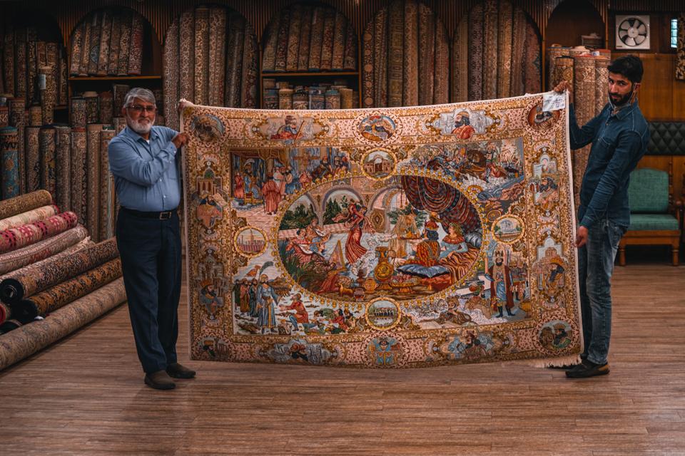 Khusrau-Shirin, one of Rafiq's favourite carpets that he designed a few years ago.