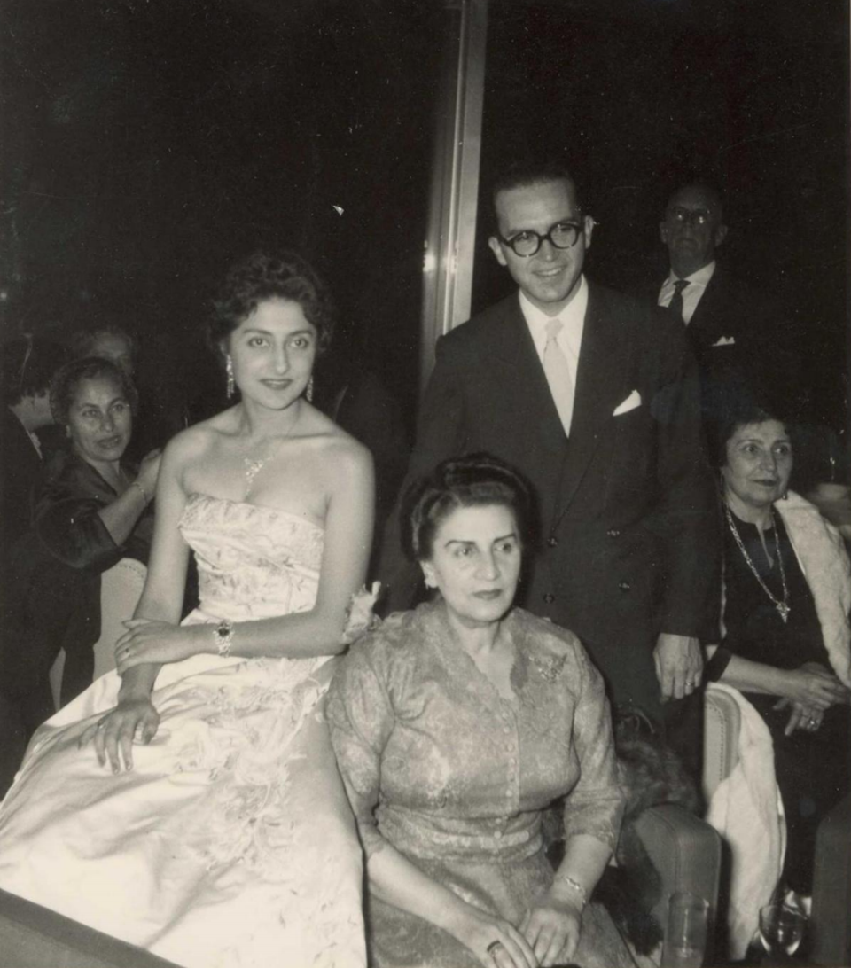Princess Naciye and Ilter Dogan’s Wedding, Istanbul, 1957. From left to right, respectively: Princess Naciye, Ilter Dogan, Queen Soraya Tarzi.