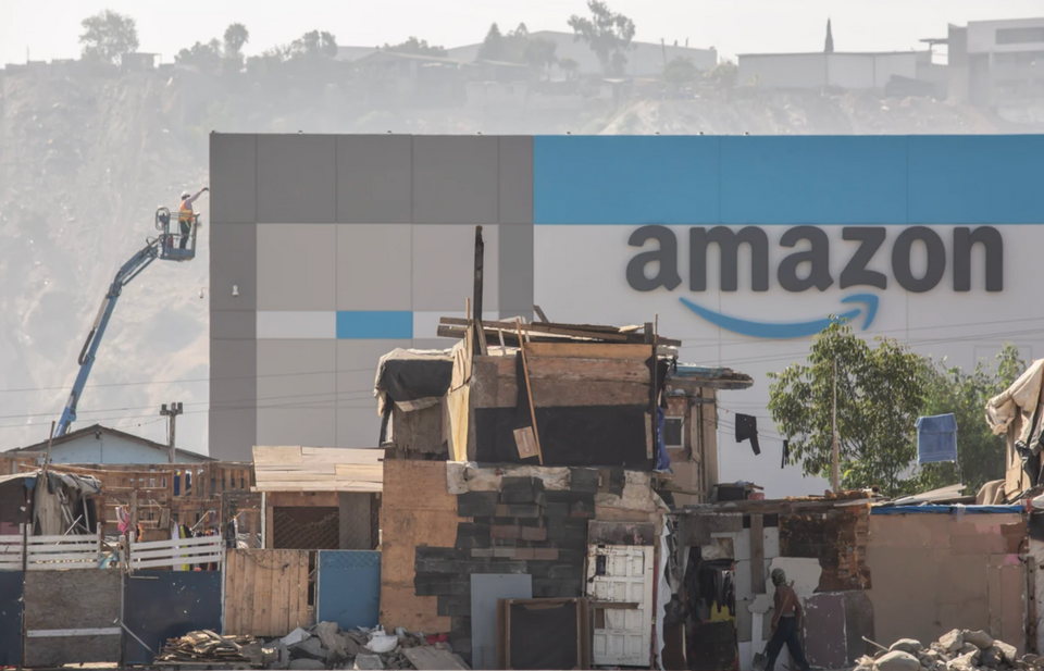 Images showing Amazon's new warehouse in northern Mexico's Tijuana, captured by photographer Omar Martinez, were widely shared on social media.