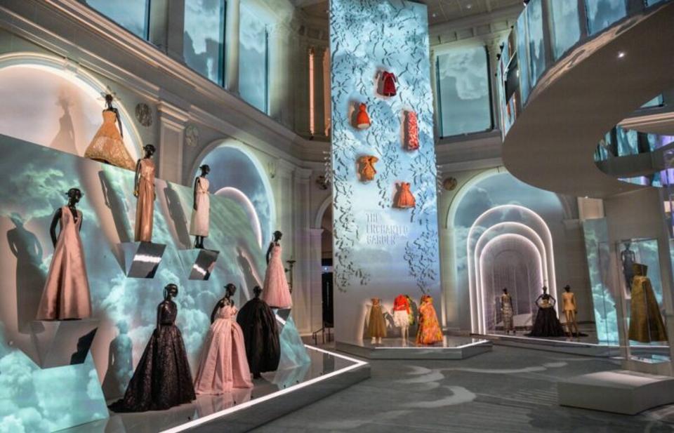 Creations by French fashion designer Christian Dior are on display at the 