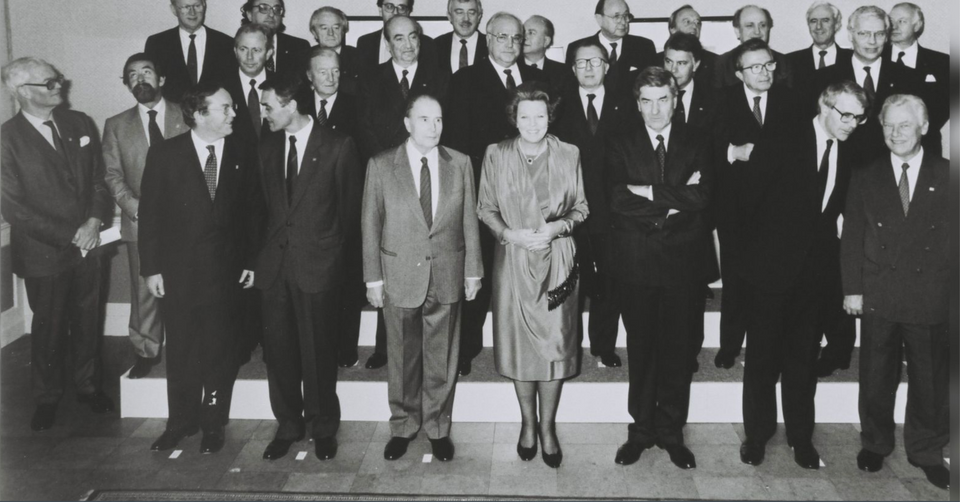 Signatories to the Maastricht Treaty, 1991.