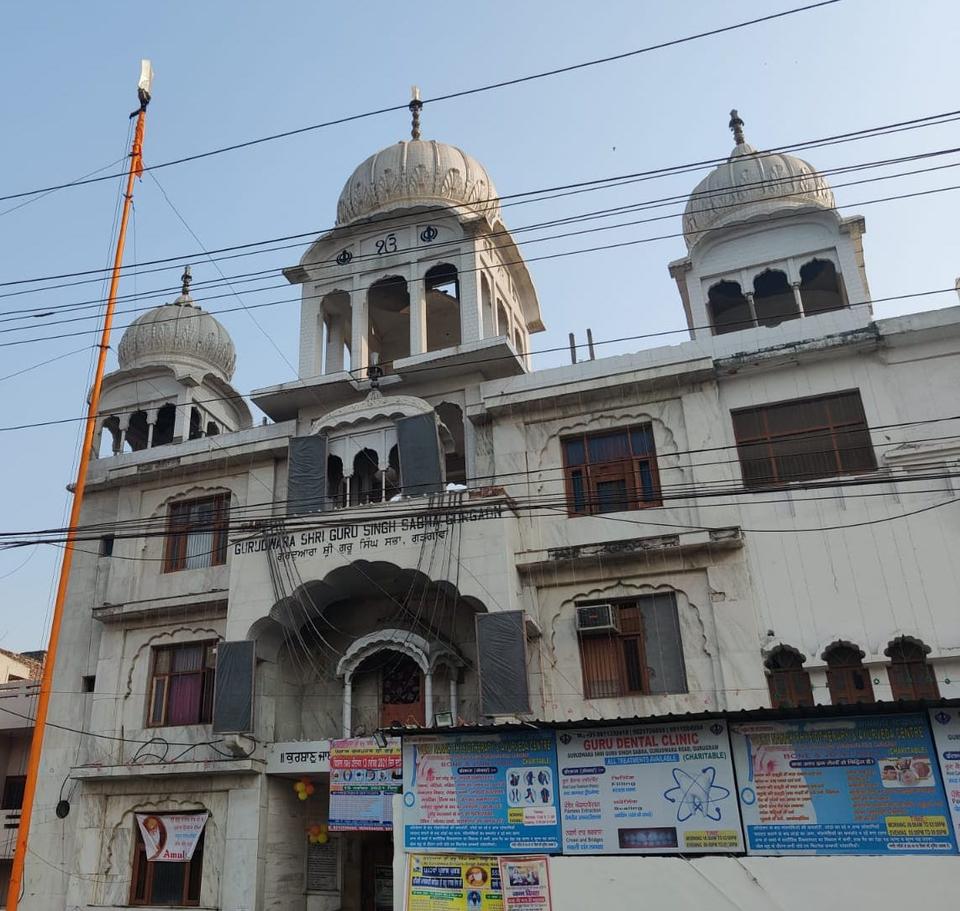 Gurudwara Sri Guru Singh Sabha, in Gurgaon, which initially offered a prayer space for Muslims.