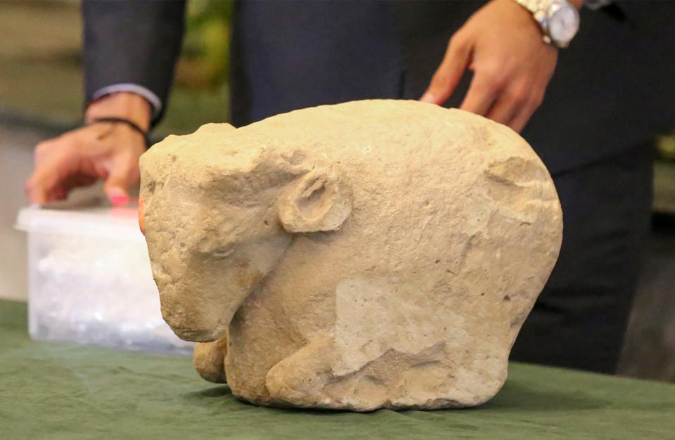 The Sumerian ram's head which was repatriated along with the Gilgamesh tablet.