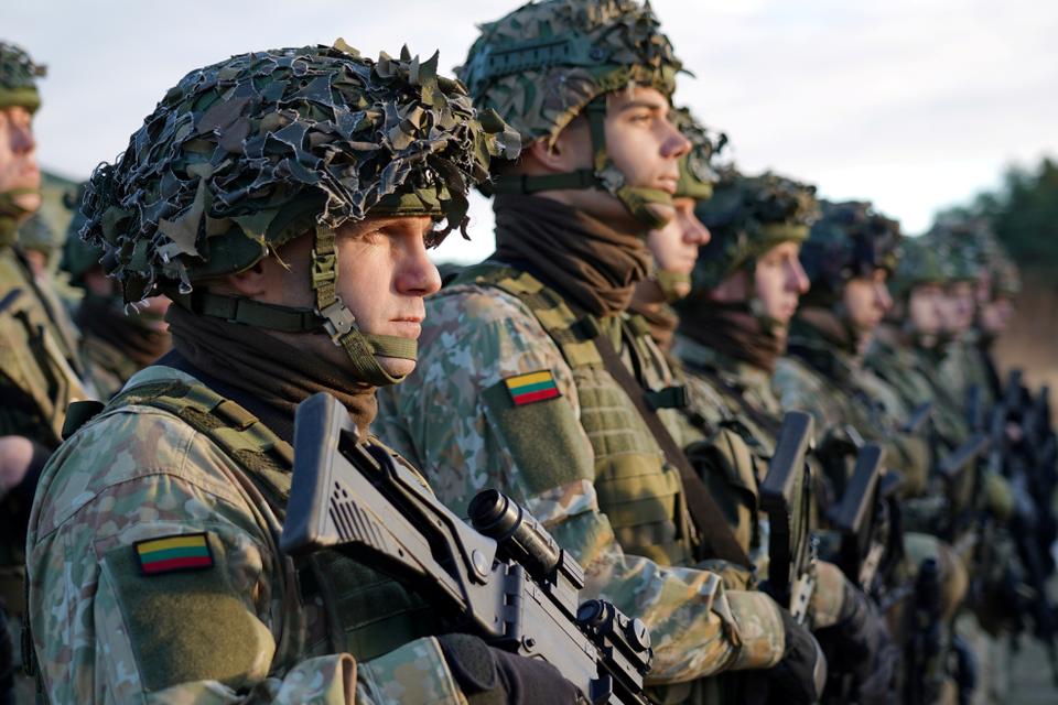 Lithuanian troops deployed at the Belarus border as the migrant crisis continues.
