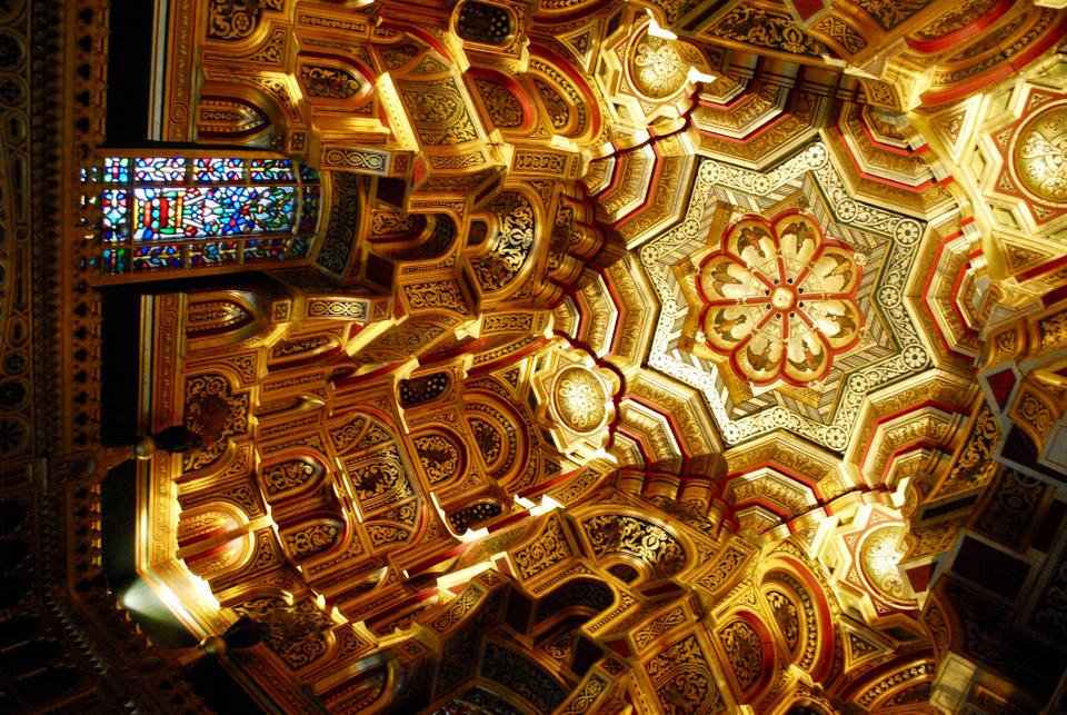 The jewel in Cardiff Castle’s crown is a decadent room with gold leaf ceilings and Middle Eastern influences.